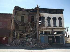 crumbling building