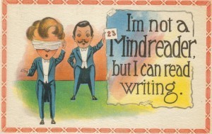 I'm not a mind reader