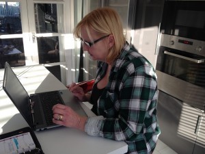 Lily Lala at her Laptop