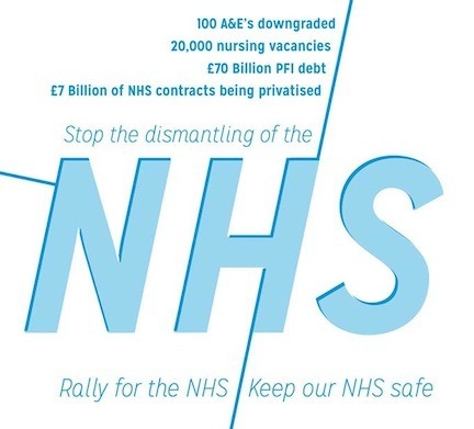 Rally for the NHS: the logo for a rally outside the Department of helath on Tuesday November 26, 2013.