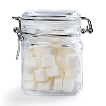 sugar cubes in jar