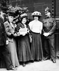 Mabel Capper and Suffragettes with Petition