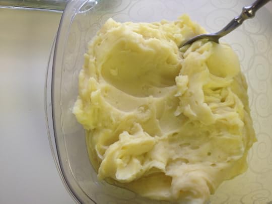 vegan mashed potatoes, gravy, cranberry-apple compote