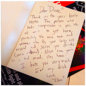 threatening note from Elan