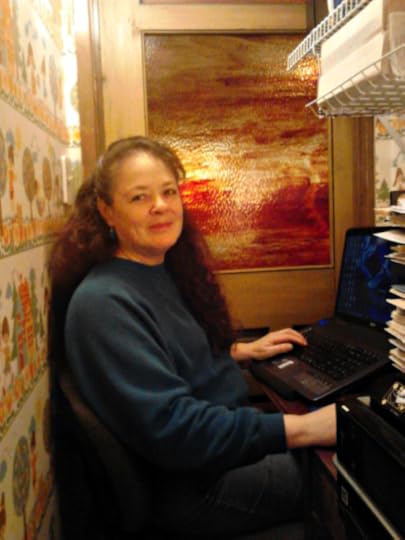 author Janalyn Voigt in closet office @JanalynVoigt