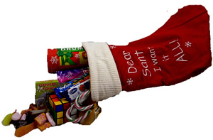 Spilled Christmas Stocking