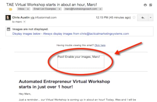Enable images to see this great email example!