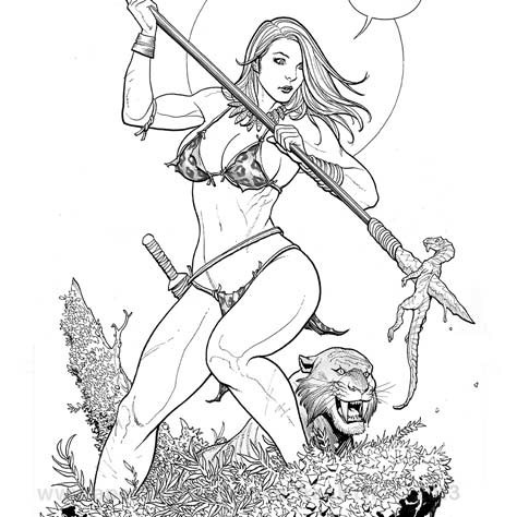Frank Cho Shanna convention sketch