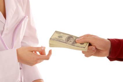 Paying doctor with cash