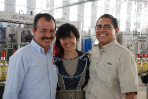 Lily and Julio Bermejo with Lily's brother, Carlos Camarena, director of Tapatio distillery in Arandas.