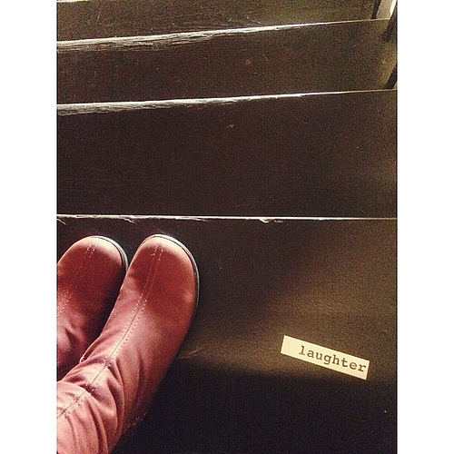 The elevator is broken in our building and so I had to take stairs which led me to this little find. Love how the universe works!