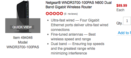 Wireless router from Staples