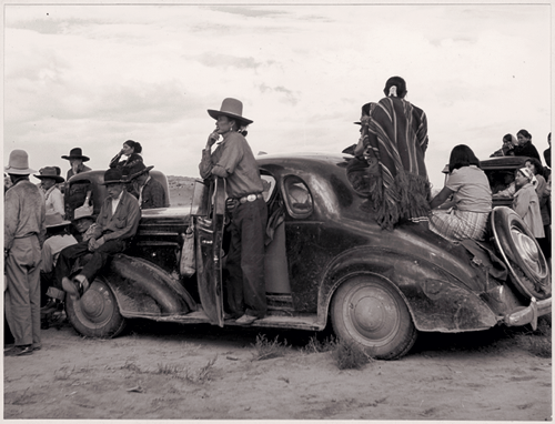 Navajo spectators to a rocket launch near Roswell, New Mexico, 1941, by B. Anthony Stewart