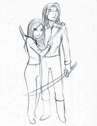 First try. My comments were that Sanaa is skilled with her sword and usually ready to defend herself so I wanted to see her away from Jiro. At his side.
