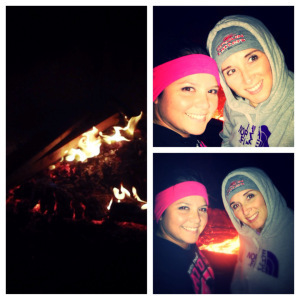 My sis and me by the fire