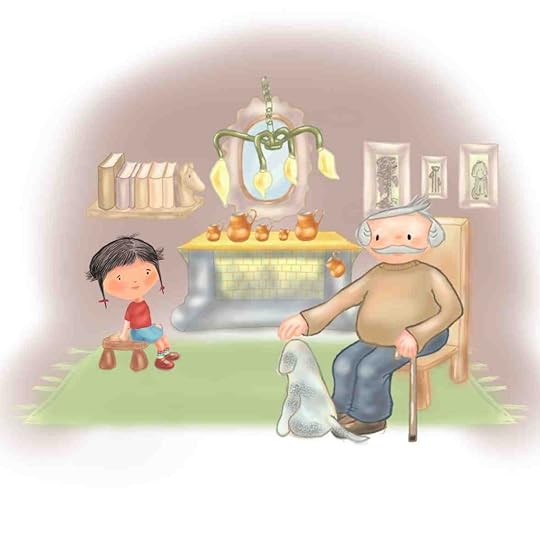 Grandpa and little girl color