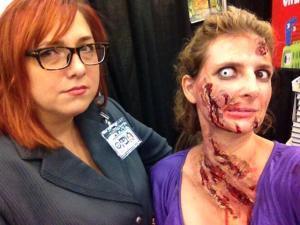 Me (Agent Scully) with author K.A. Holt (zombie) at Austin ComicCon.