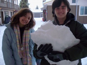 My kids' idea of a snowball!