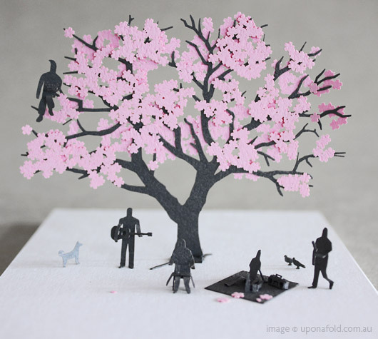 Upon A Fold: 1/100 PAPER MODEL SET NO.11 CHERRY BLOSSOM
