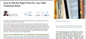 price for self published books