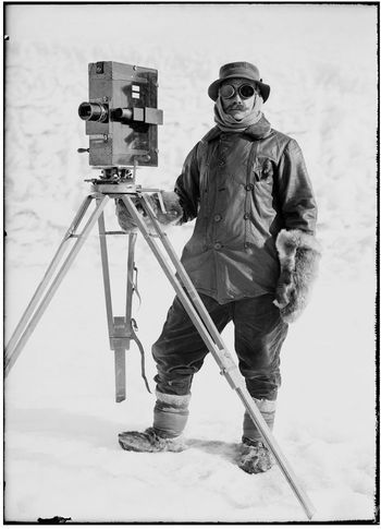 Herbert Ponting and camera