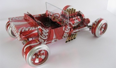 creativity illustrated by reuse of Coca Cola cans