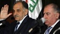 Iraqi Sunni Deputy Prime Minister Saleh al-Mutlaq and Iraqiya Sunni speaker of parliament Osama al-Nujaifi hold a news conference 