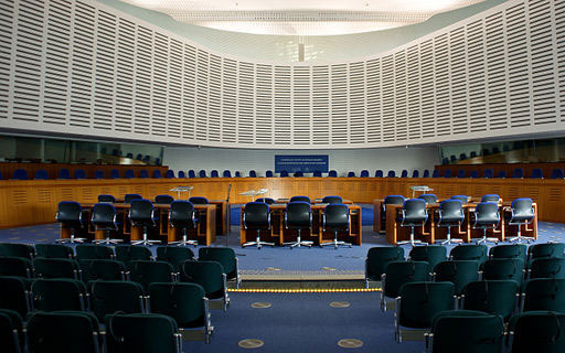 Strasbourg- European Court of Human Rights, picture by CherryX. Public domain via Wikipedia Commons.