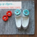 DIY Slippers With Interchangeable Fabric Flowers from MomAdvice.com.