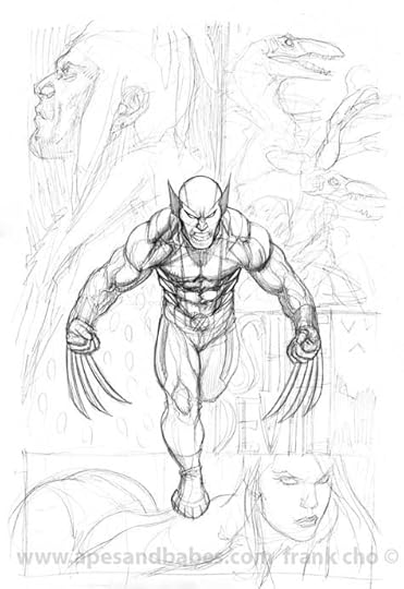 Wolverine Savage 2 cover prelim sketch FRANK CHO