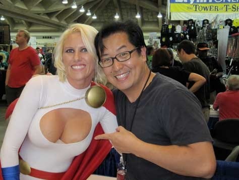 FRANK CHO and Powergirl cosplayer at Baltimore Comicon 2012