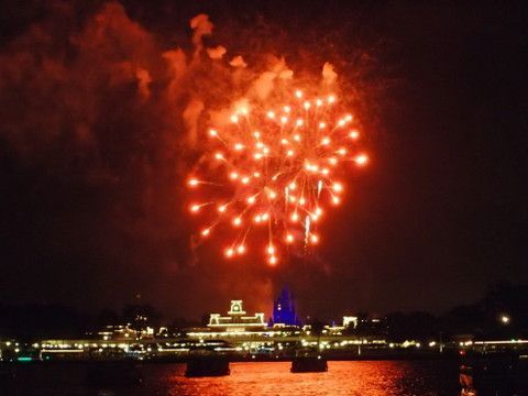 The Grand I yacht gives you a great view of Wishes from the water.