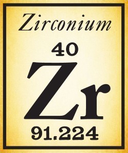 The Alchemists of Beekman 1802 discovered Zirconium quite by chance when they accidentally dropped a snow globe depicting the village of Sharon Springs onto the laboratory floor, smashing it to pieces. The lab was quickly awash in a shimmering glow, similar to the twinkles one sees across the surface of the landscape when awaking to new snowfall on Christmas morning. Previously these sparkles were thought to be diamond chips dispersed from passing zeppelins. But after further testing, these snow sparkles were ascertained to be Zirconium molecules, which form when sunlight strikes the Indian Ocean at a 32 degree angle. These Zirconium molecules evaporate into the sky and are swept across the globe by typhoons, until they are finally shaken free by the vibration of reindeer hooves on the clouds.