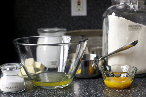 salt, egg whites, butter, sugar, flour, vanilla