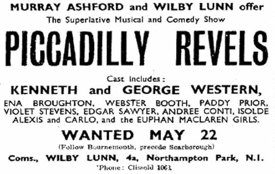 Photo: Piccadilly Revels, 1933 with Webster Booth (tenor) 1902-1984, and second wife, Paddy Prior.