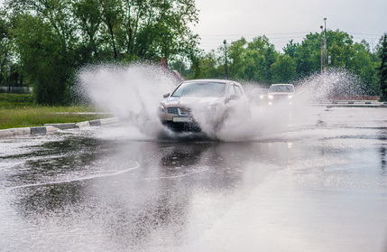 spray from the car