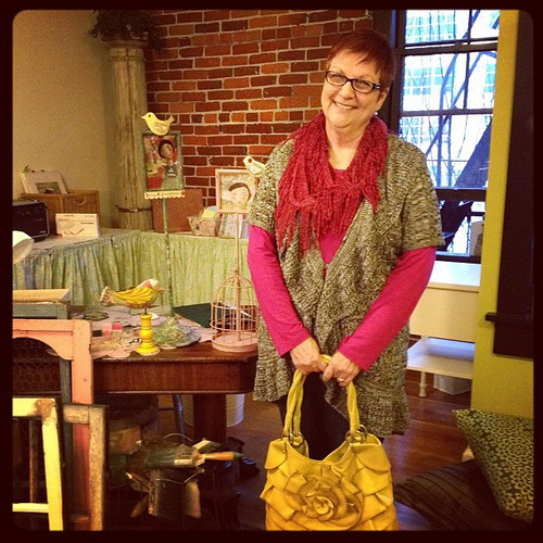 Introducing the newest addition to the KRR studio assistant team: my mom! Isn't she an adorable employee?