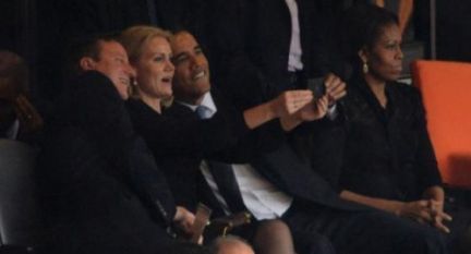Obama Takes a Selfie at Mandela Memorial ...
