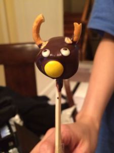 Chocolate reindeer pop