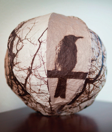 Inflatable Paper Ball by Helen Hiebert, van dyke prints by Alyssa Salomon