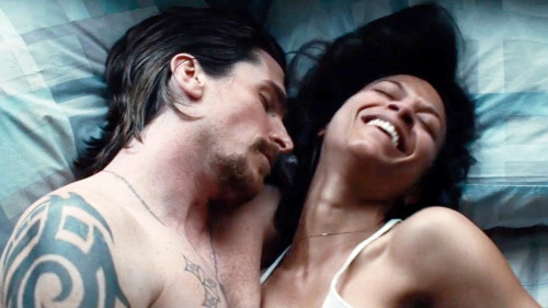 Christian Bale and Zoe Saldana in 'Out of the Furnace'
