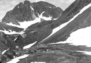 Glacier City, later renamed Girdwood, was a small distribution settlement on a trading and transportation route over the Chugach Range in 1906.