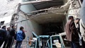 Remains of a cafe after bomb attacks in Baghdad, Iraq