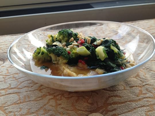 vegan polenta broccoli and spinach