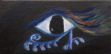 Cosmin Eye 4″x 2″ acrylic on canvas Dawn Blair ©2013 Sold Other works available at http://www.zibbet.com/dawnblair