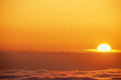 7-261-9 stock photo of Clouds, Sunset on fog
