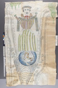 An untitled Madonna created by Martín Ramírez about 1951. Estate of Martín Ramírez / Prints and Photographs Division