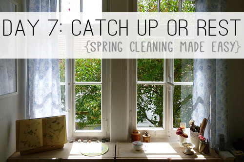 Day 7: Catch Up or Rest {Spring Cleaning Made Easy} at lifeyourway.net