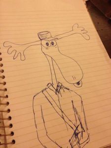 This moose need ears. He will be puce in Pomodoro Penguin book No. 5 The Halloween Costume Conundrum.