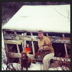 Andy, Cole and Gunner near the old Cabin. 